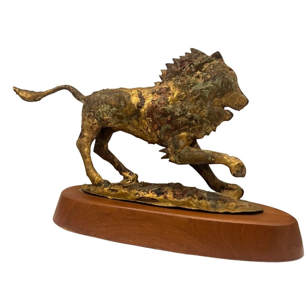 ‘77 Brutalist Bill Lett Lion Original Sculpture Copper Bronze Welded Signed MCM